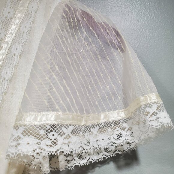 Vintage Sears Girls Dress Layered Lace Flower Girl First Communion Ivory Sz 7 - Picture 11 of 16